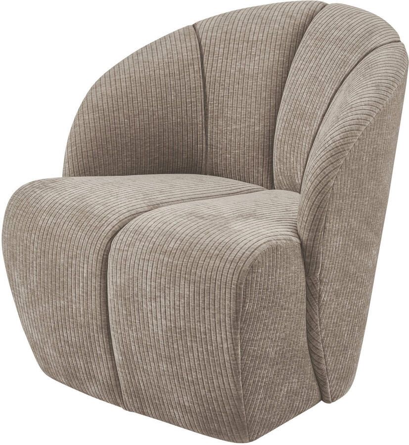 WOOOD draaifauteuil Mojo Geweven Ribstof Donker Zand 75x68x77 cm - Foto 3