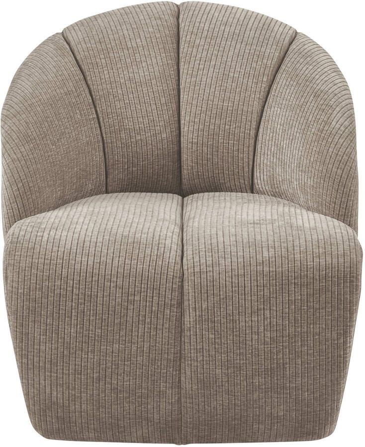WOOOD draaifauteuil Mojo Geweven Ribstof Donker Zand 75x68x77 cm - Foto 2