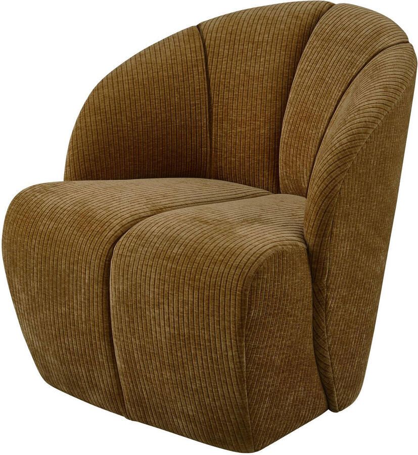 Woood Mojo Draaifauteuil Ribstof Honing Geel 75x68x77 - Foto 3