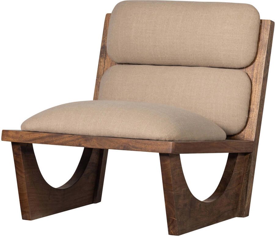 BePureHome Fauteuil Opulent Bouclé en Acaciahout Naturel Japandi - Foto 4
