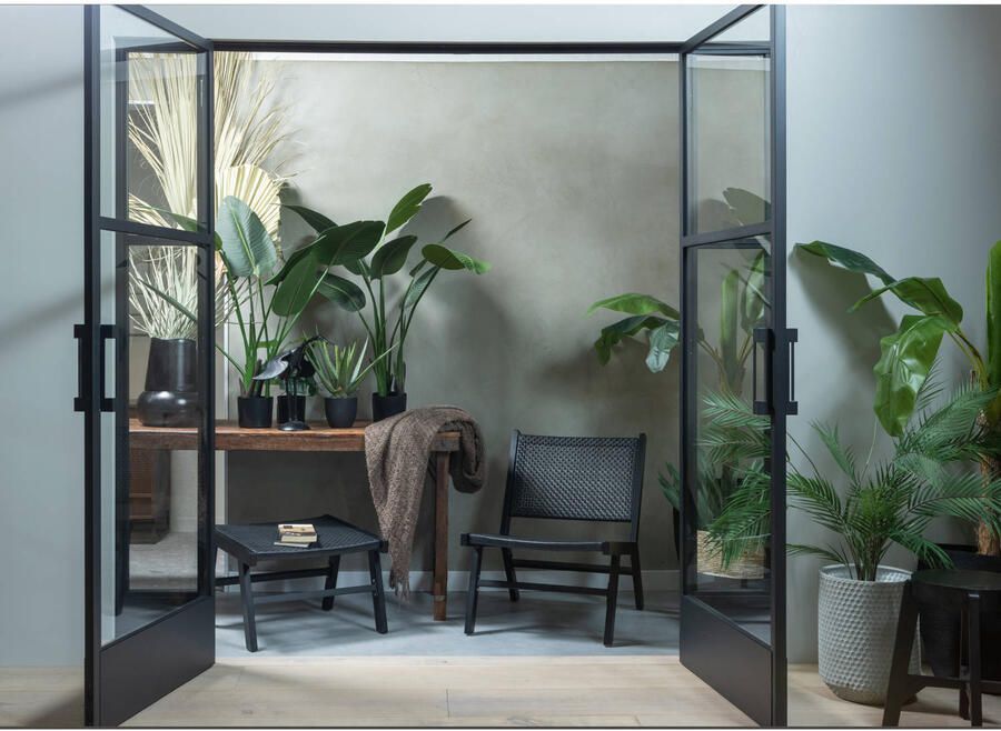 WOOOD Puk Tuinfauteuil Aluminium Zwart Set van 2 - Foto 2