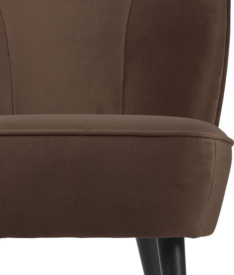 WOOOD Sara Fauteuil Velvet Donkerbruin 71x59x70 - Foto 2