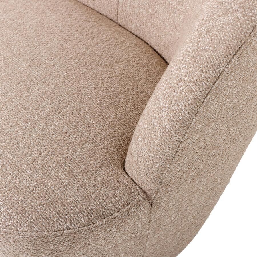 WOOOD Serra Draaifauteuil Melange Stof Naturel Beige 68x70x77 cm