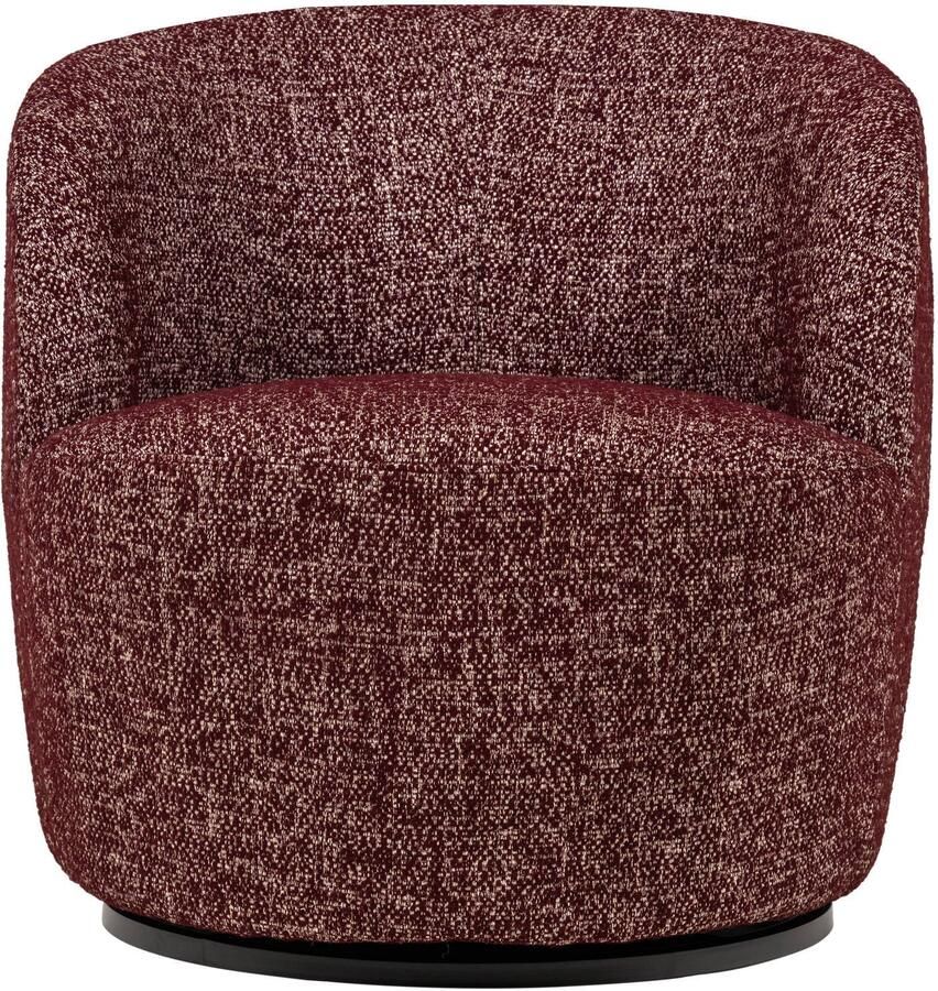 WOOOD Serra Draaifauteuil Melange Stof Bordeauxrood 68x70x77 cm - Foto 3
