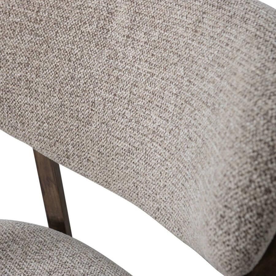 WOOOD Udar Fauteuil Met Houten Frame Geweven Stof Donkerbruin - Foto 3