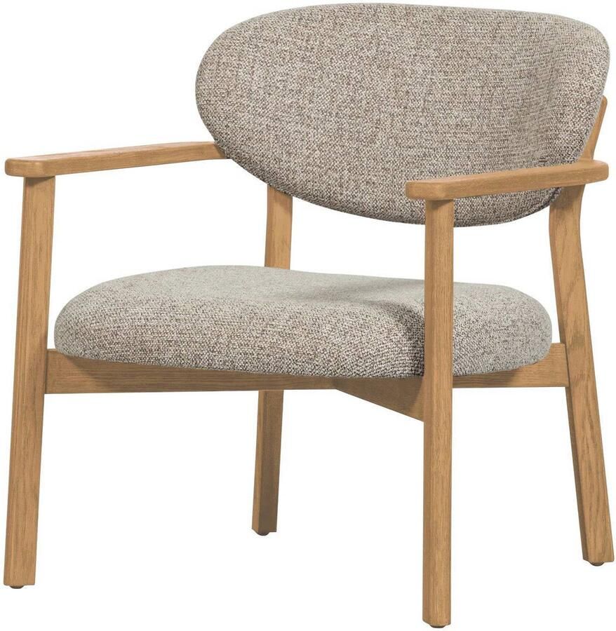 WOOOD Udar Fauteuil Met Houten Frame Geweven Stof Naturel