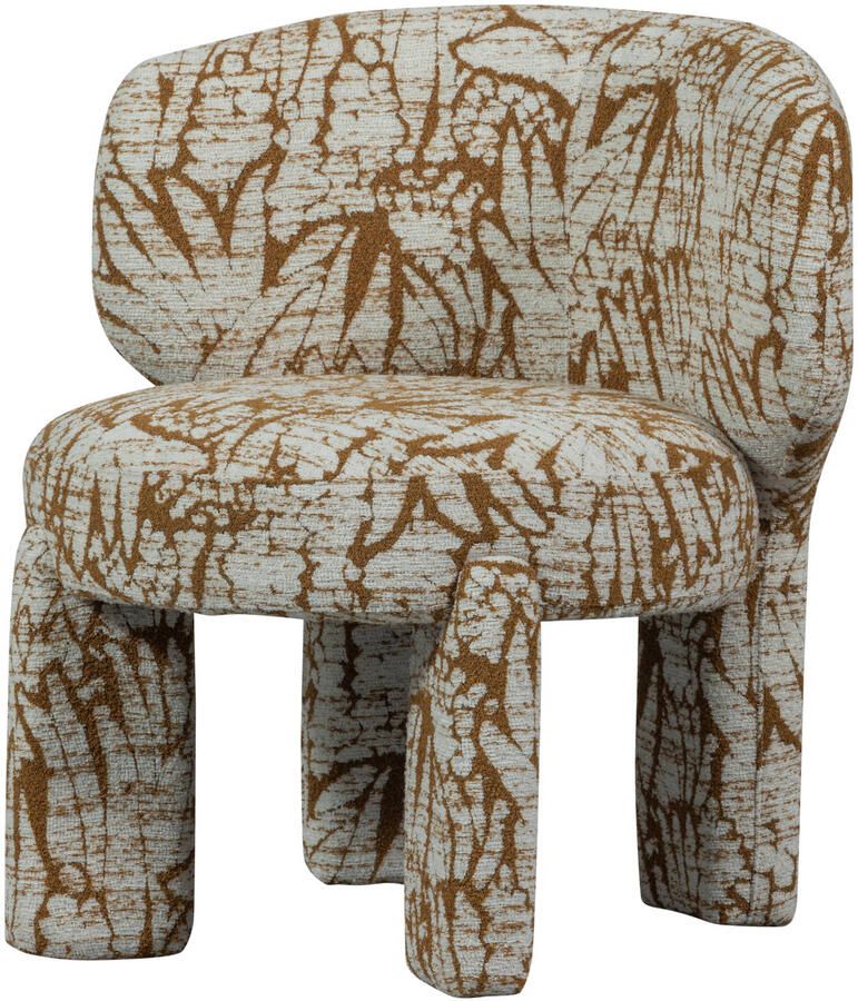 WOOOD Upke Fauteuil Met Dessin Geweven Stof Naturel Bruin 76x75x69 cm