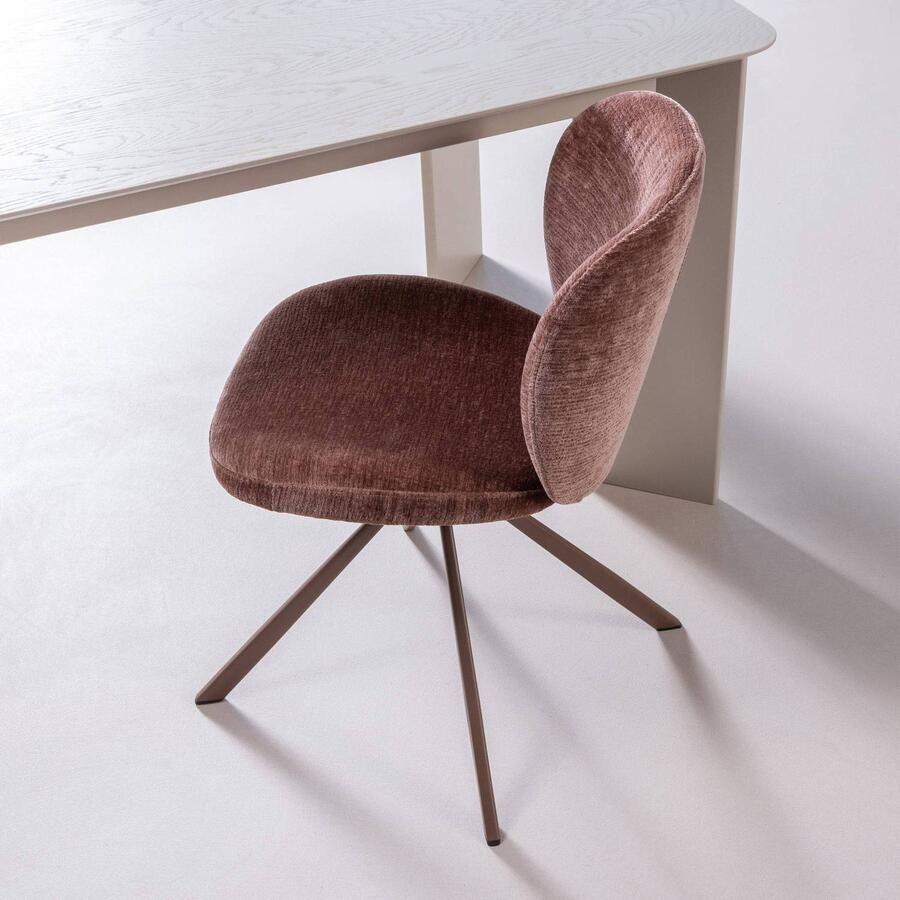 WOOOD Femke Eetkamerstoelen Bouclé Naturel Set van 2 - Foto 3
