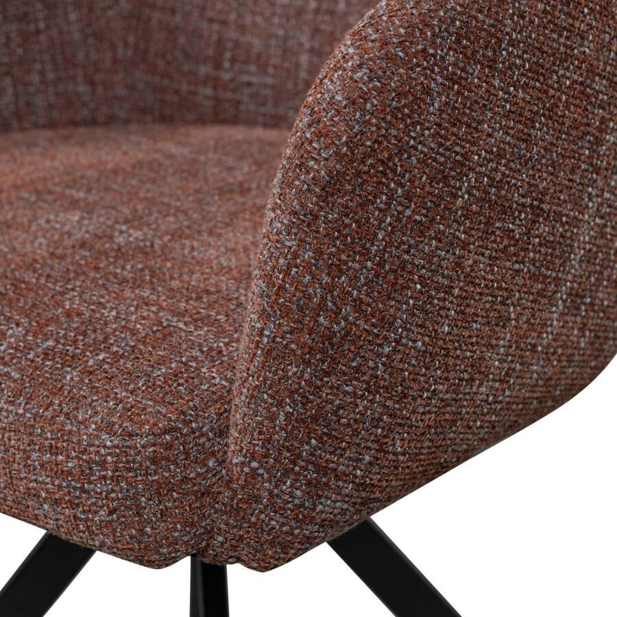 WOOOD Fenne Draaibare Eetkamerstoelen Polyester Chestnut-Set van 2 - Foto 3