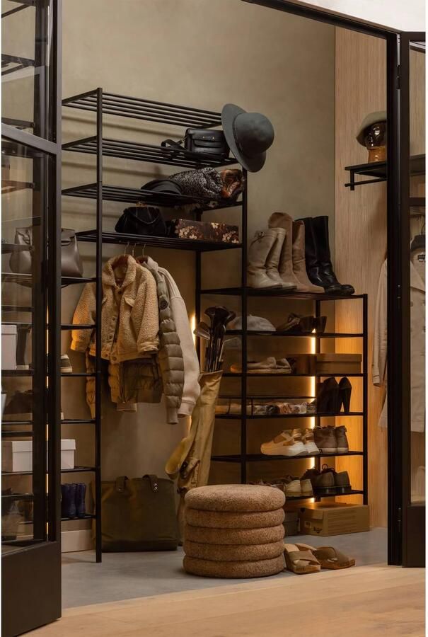 WOOOD Schoenenrek Ferro Stapel van 4 stuks Zwart - Foto 2