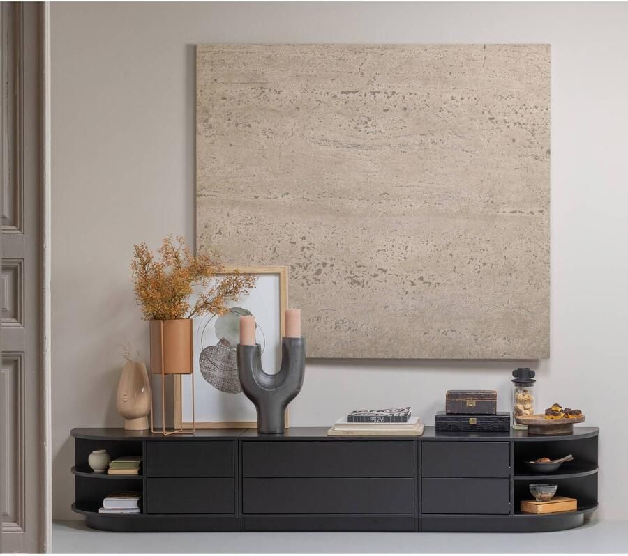 WOOOD Finca Tv Meubel Rond Rechts Grenenhout Zwart 40x78x40 cm - Foto 8