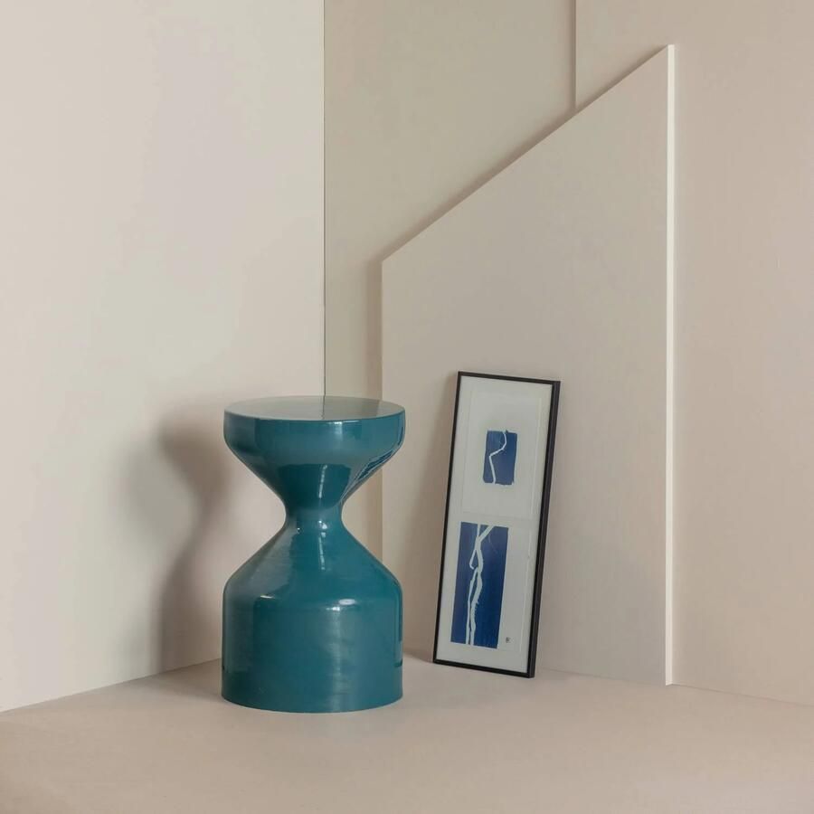 WOOOD Floyd Bijzettafel Metaal Petrolblauw 47x30x30 - Foto 2