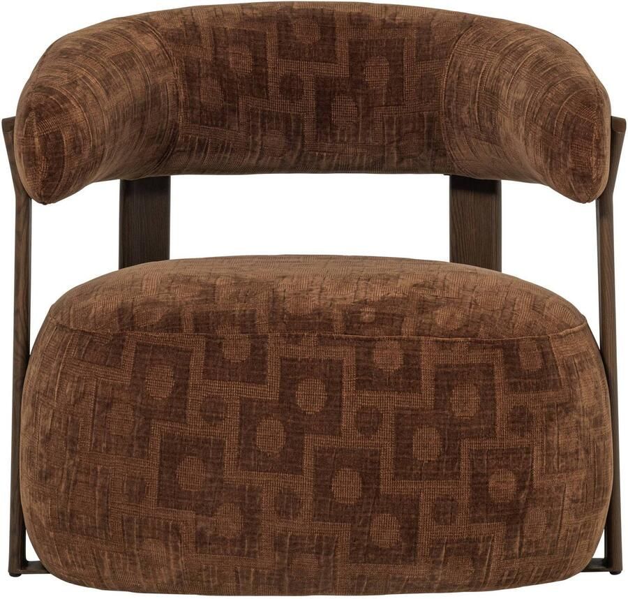 WOOOD Foon Fauteuil Structuurstof Bruin 78x82x73 cm - Foto 2