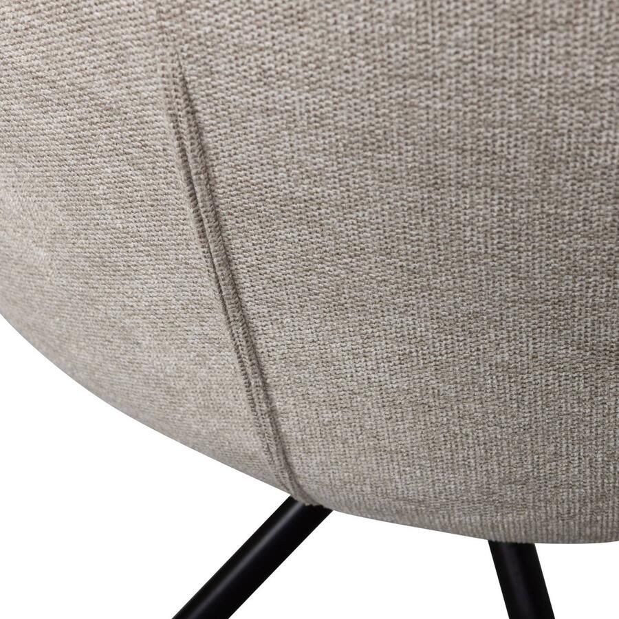 WOOOD Grant-Jaki Eetkamerstoelen Chenille Zand Set van 2 - Foto 2