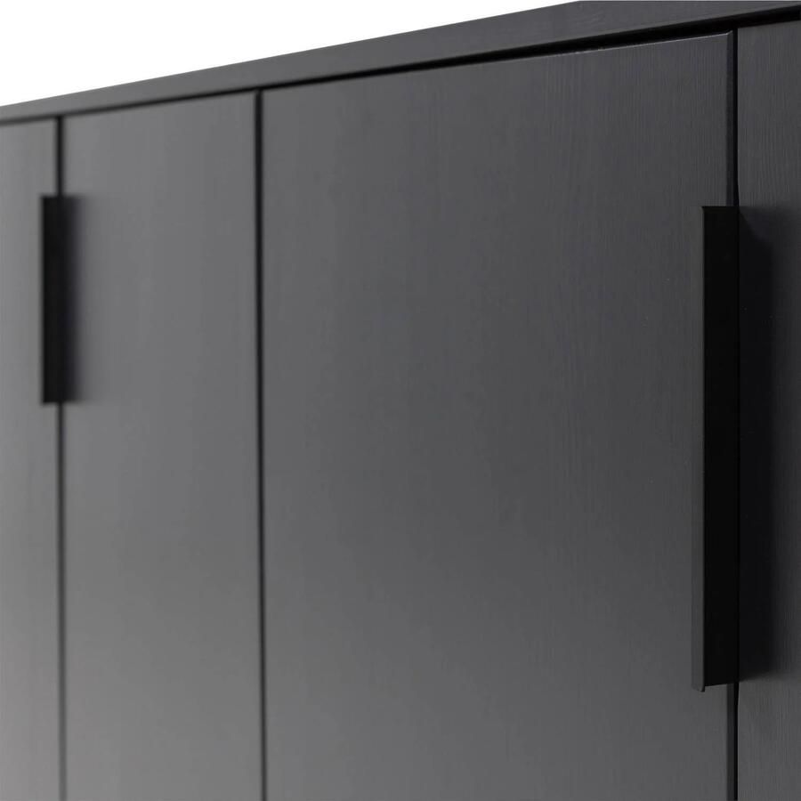 WOOOD Gunnar Dressoir 200 cm Grenen Matzwart 85x201x44 - Foto 2