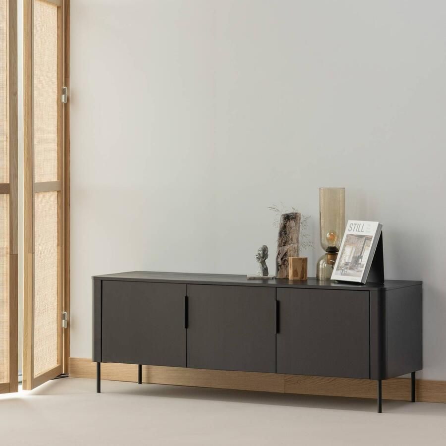 WOOOD Gunnar Tv Meubel 154 cm Grenen Bordeauxrood 56x154x44 - Foto 2