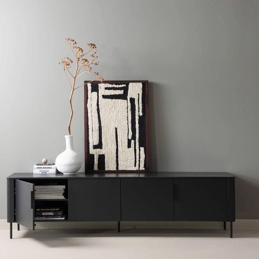 WOOOD Gunnar Tv Meubel Grenenhout Mud Bruin 56x200x44 - Foto 2
