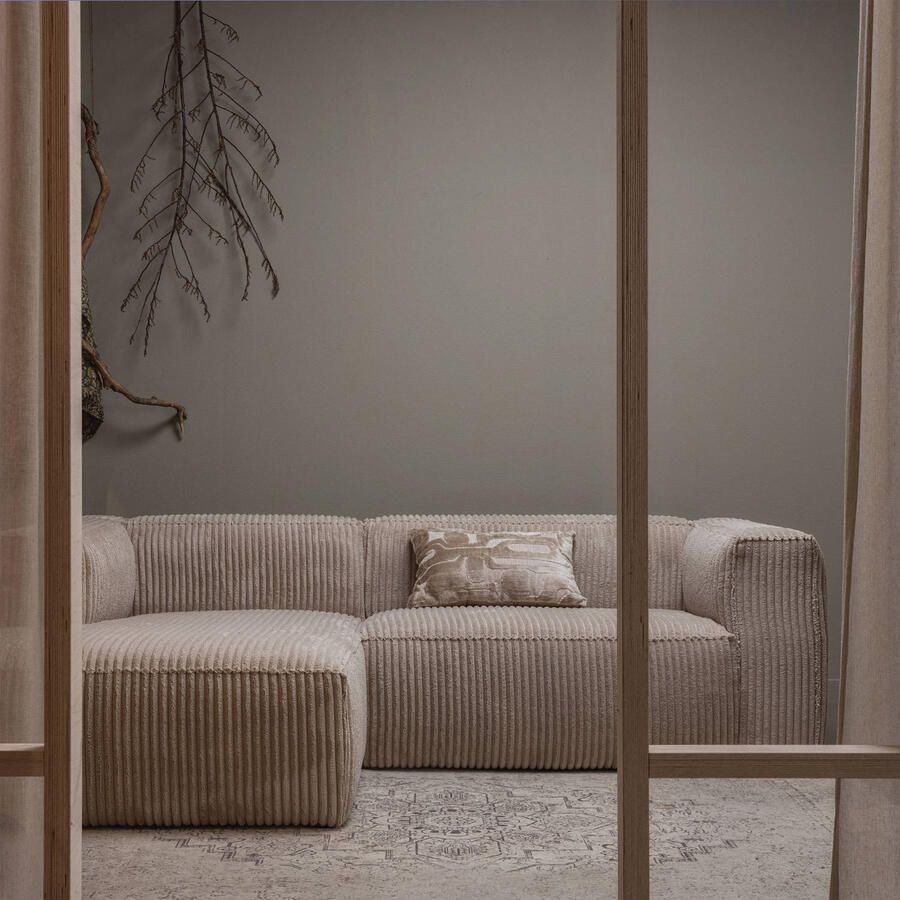 WOOOD Bean Chaise Longue Bank Links Ribstof Travertin 73x254x178 - Foto 3