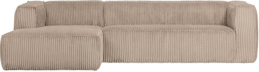 WOOOD Exclusive Bean Hoekbank Links Ribstof Travertin 73x305x96 - Foto 2