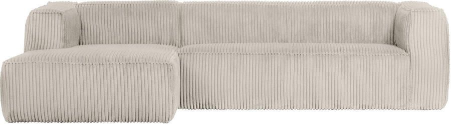 WOOOD Bean Hoekbank Links Ribstof Naturel 73x305x96 - Foto 2
