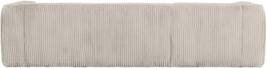 WOOOD Bean Hoekbank Links Ribstof Naturel 73x305x96