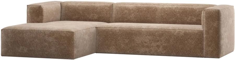 WOOOD Bean Hoekbank Links Chenille Velvet Taupe 73x305x175