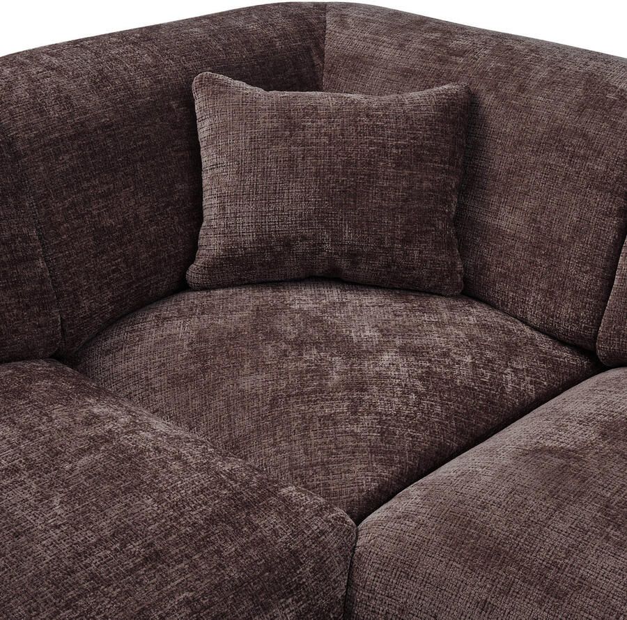 WOOOD hoekbank links Cloud Chenille Warm Bruin 80x345x198 cm