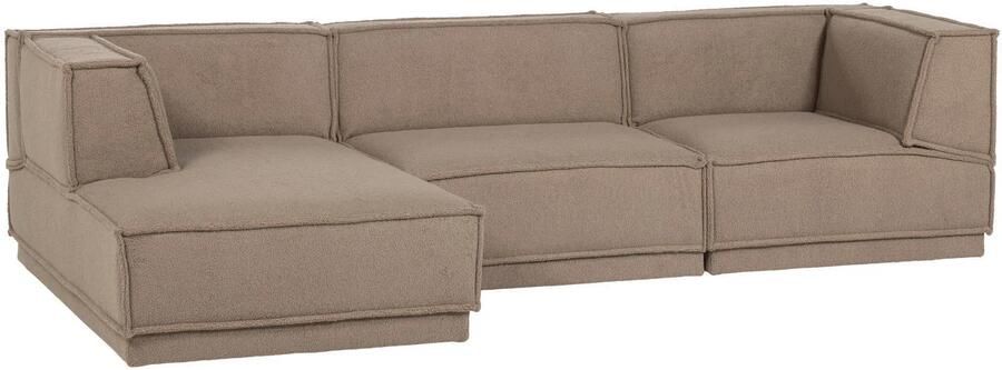 WOOOD Manu Chaise Longue Bank Links Teddy Taupe 73x286x160