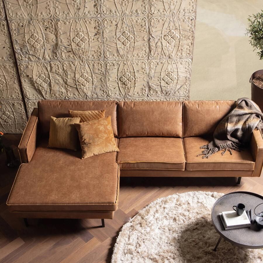 BePureHome Rodeo Chaise Longue Links Recycle Leer Cognac 85x300x86 - Foto 4