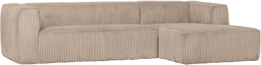 WOOOD Exclusive Bean Hoekbank Rechts Ribstof Travertin 73x305x96 - Foto 3