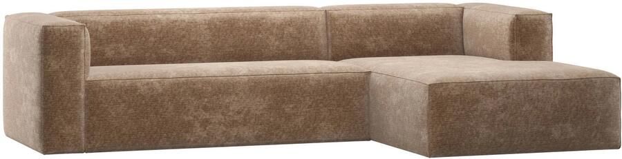 WOOOD Bean Hoekbank Rechts Chenille Velvet Taupe 73x305x175