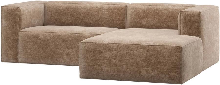 WOOOD Bean Chaise Longue Bank Rechts Chenille Velvet Terra