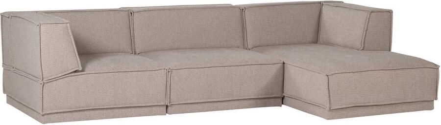 WOOOD Manu Chaise Longue Bank Grove Chenille Naturel 73x286x160 - Foto 3