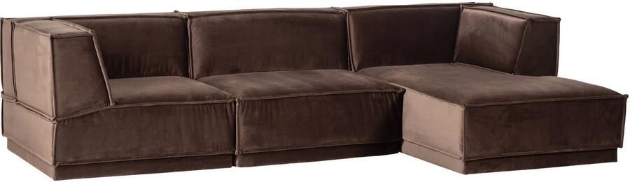 WOOOD Manu Chaise Longue Bank Rechts Velvet Bruin 73x286x160 - Foto 2