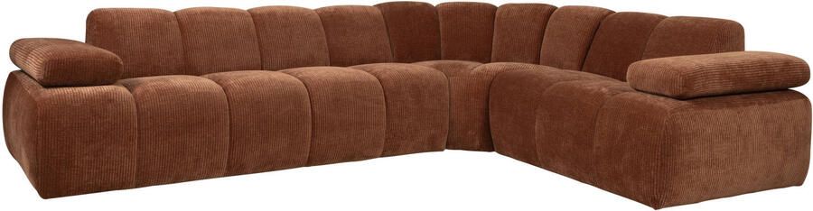 WOOOD Mojo Hoekbank Rechts Ribstof Roest Bruin 74x310x230 - Foto 3