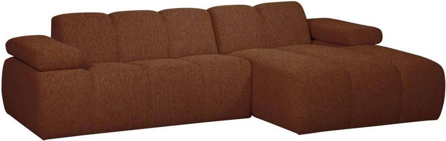 WOOOD Mojo Chaise Longue Bank Rechts Bouclé Roest Bruin Melange - Foto 3