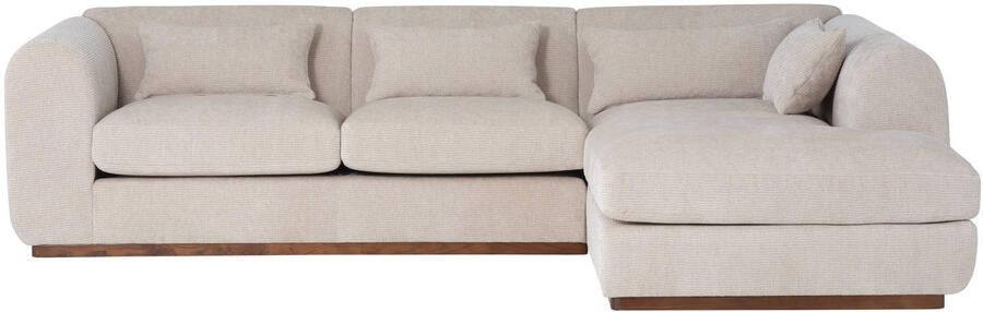 WOOOD Brenvo Hoekbank Rechts Structure Velvet Zand 73x306x178 - Foto 2
