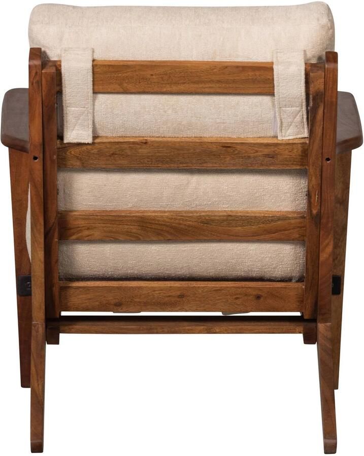 BePureHome Fauteuil Houston Bouclé Acaciahout Naturel Japandi - Foto 3