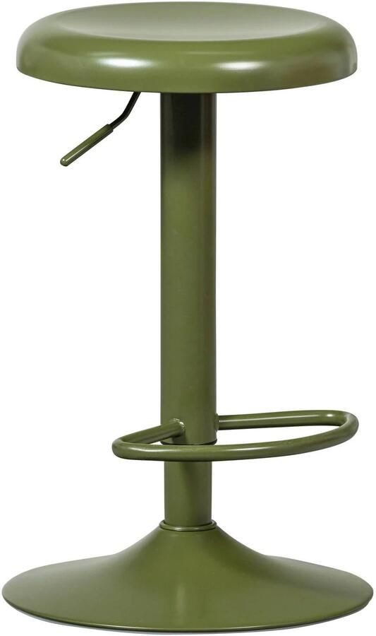 WOOOD Verstelbare Barkruk Isaac Warm Groen (zithoogte 61-81cm)