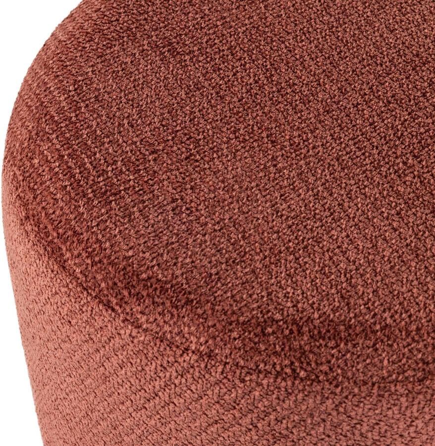 WOOOD Islen Poef Met Draaivoet Bouclé Bordeauxrood 47x39x39 cm - Foto 3
