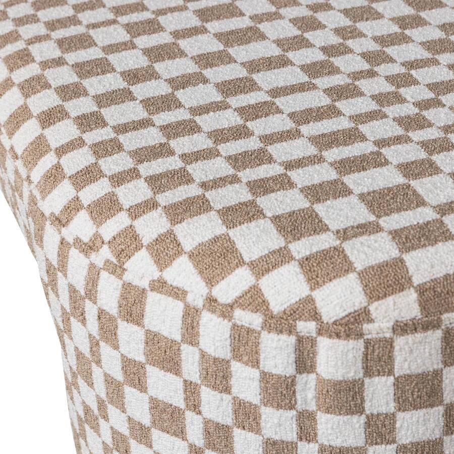 WOOOD Jacob Bankje Chess Stof Ruitjes Zand Beige 46x130x46 cm - Foto 3