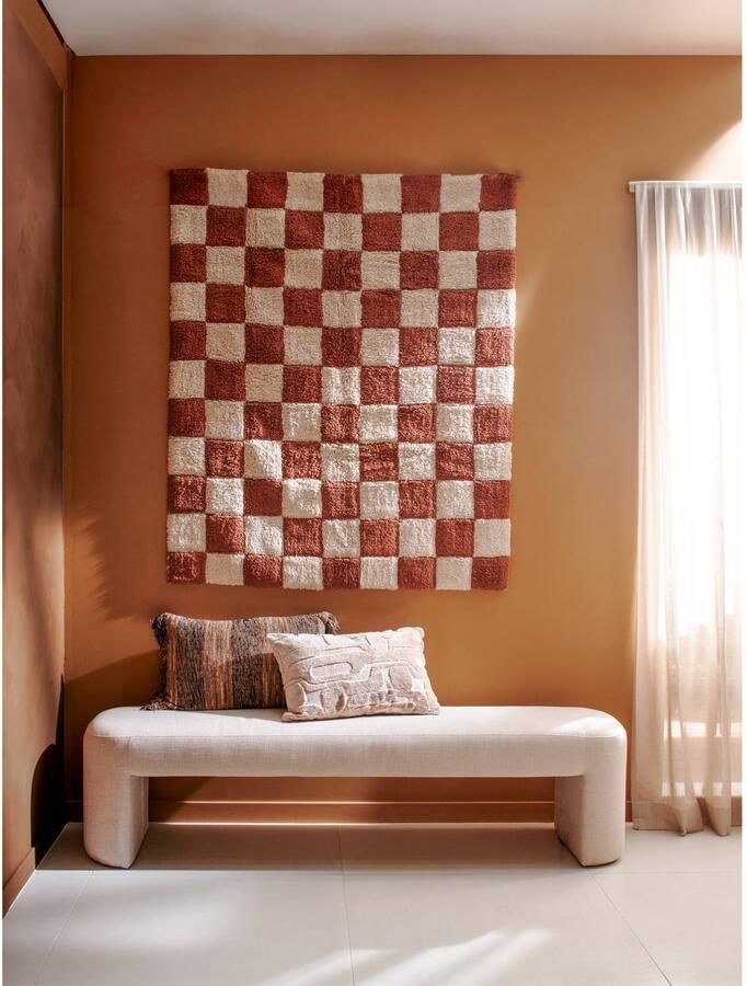 WOOOD Jacob Bankje Zonder Rugleuning Chenille Stof Naturel Beige 46x130x46 cm - Foto 3
