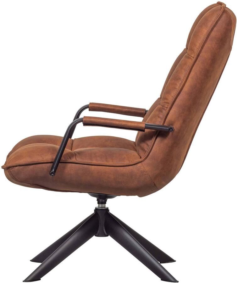 WOOOD Jouke Draaifauteuil Kunstleer Cognac Bruin 96x70x85 cm - Foto 2
