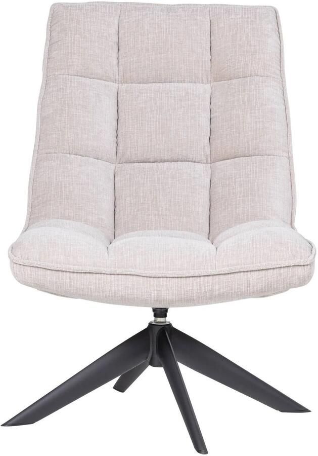 WOOOD Jouke Draaifauteuil Chenille Structuur Naturel Beige 97x70x85 cm - Foto 3