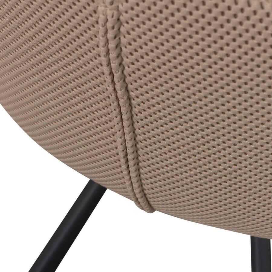 WOOOD Juno Eetkamerstoel Mesh Stof Naturel Beige 79x58x58 cm - Foto 3