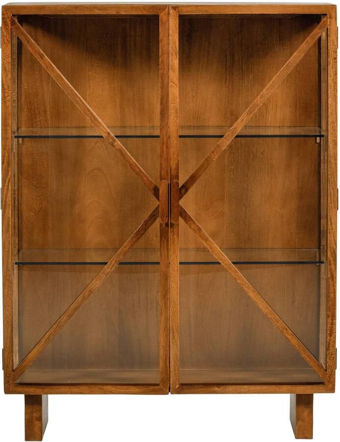 WOOOD Kella Kast 2-Deurs Mango Hout Naturel 132x100x44 - Foto 2