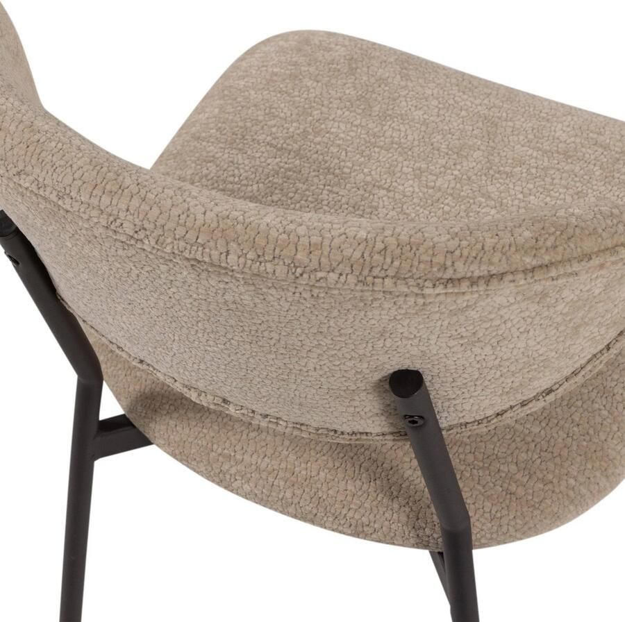 WOOOD Kjeld Eetkamerstoelen Polyester Naturel Set van 2 - Foto 2