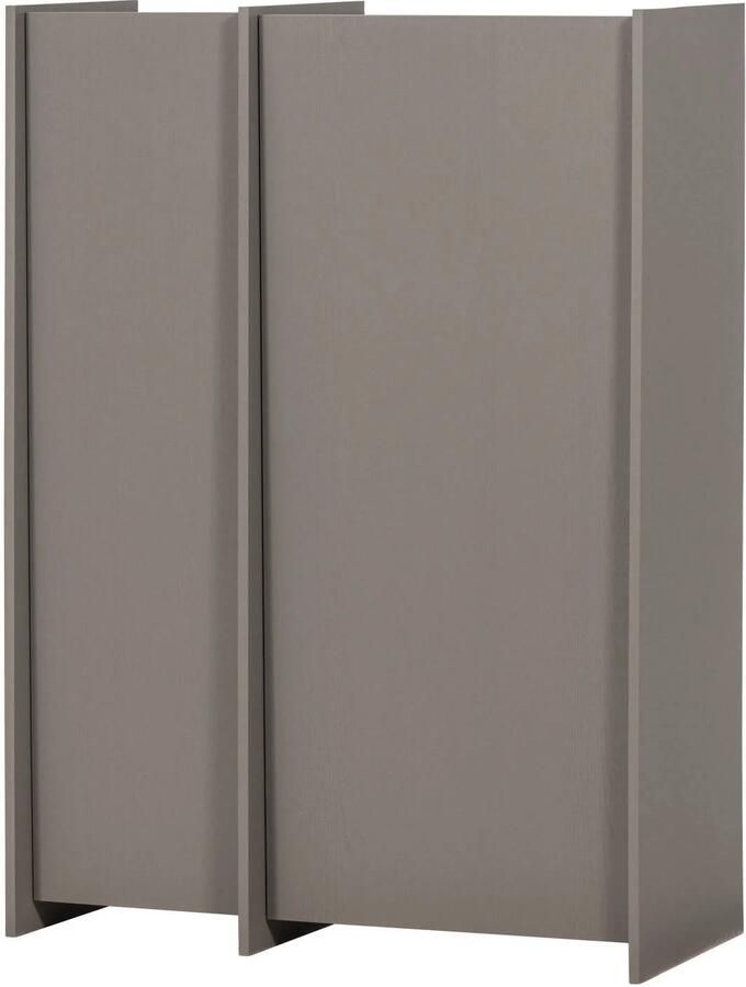 WOOOD Brock 2-Deurs Kast Essen Fineer Warmgrijs 140x102x44