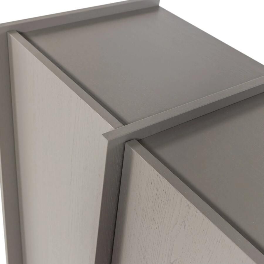 WOOOD Brock 2-Deurs Kast Essen Fineer Warmgrijs 140x102x44 - Foto 2