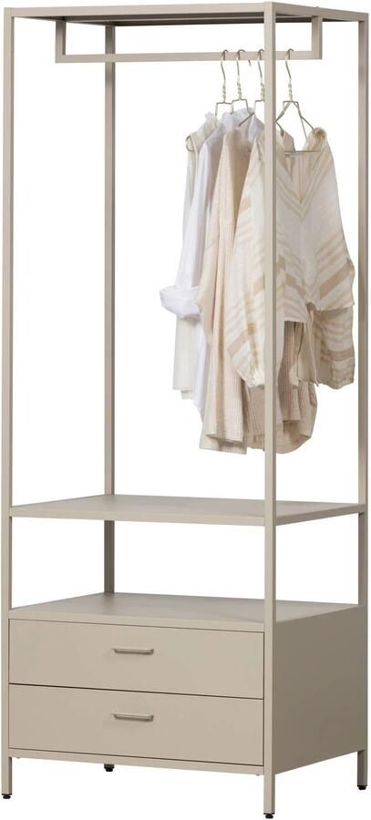 WOOOD Ferris Open Kledingkast 100 cm Metaal Zand 185x70x54
